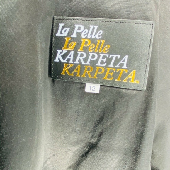 La Pelle Karpeta Moto Red Leather Jacket Coat Sz 12 - Picture 8 of 8